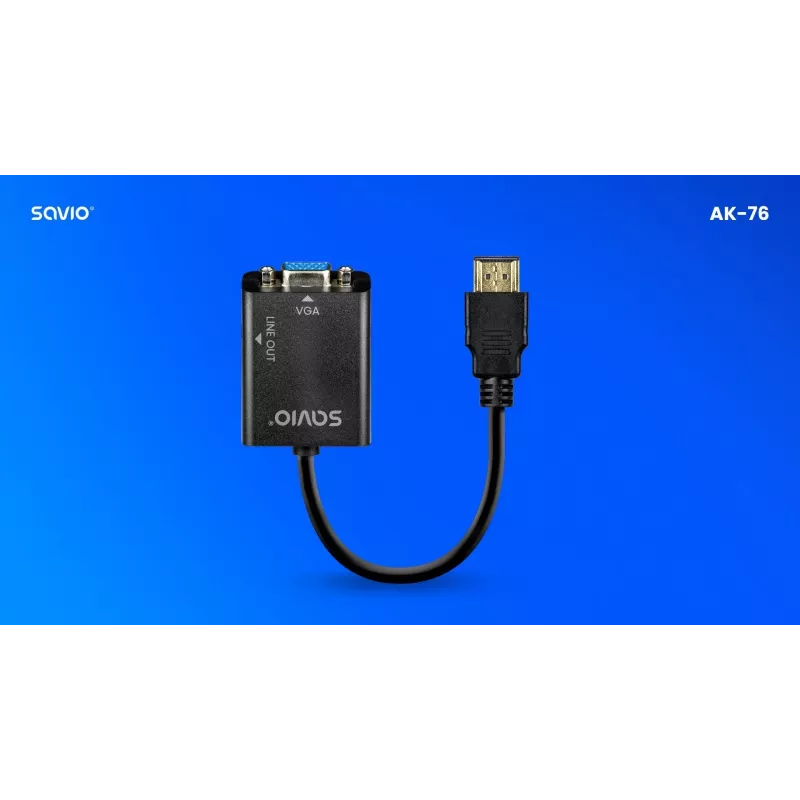 Adapteris HDMI į VGA su garsu AK-76 Savio SAVAK-76