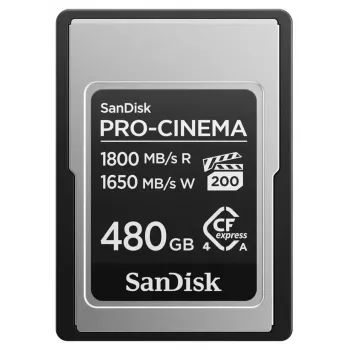 SanDisk PRO-CINEMA CFexpress Type A Card - 480GB, 480 GB, CFexpress Type A, 1800 MB/s, 1650 MB/s, Tropfsicher, Staubresistent, Wasserfest, Schwarz, Me
