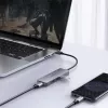 USB šakotuvas Aukey CB-H36 – 4 prievadai USB 3.2 Gen 1 Type-A, pagrindinis USB 2.0, 5000 Mbit/s, aliuminis sidabrinis