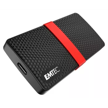 SSD Emtec X200 512 GB USB Type-C 3.2 Gen 1 juodas raudonas