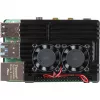 JOY-IT RPI CASE ALU07F - Dėklas Raspberry Pi 4, aliuminis, ventiliatorius, juodas (RB-ALUCASEP4+07FAN)