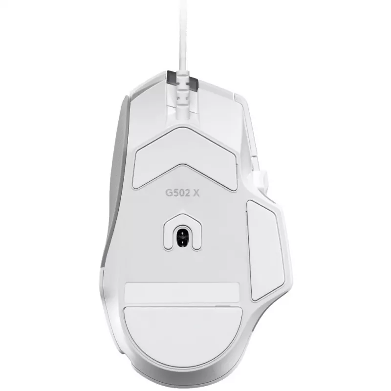 Žaidimų pelės rinkinys Logitech G G502 X su G240 kietuoju pelės kilimėliu – dešinei rankai, optinis 25600 DPI, USB Type-A, 13 mygtukų, baltas