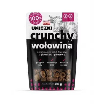 UNISZKI Crunchy Beef with Parsley and Nettle - Šunų skanėstas - 80g