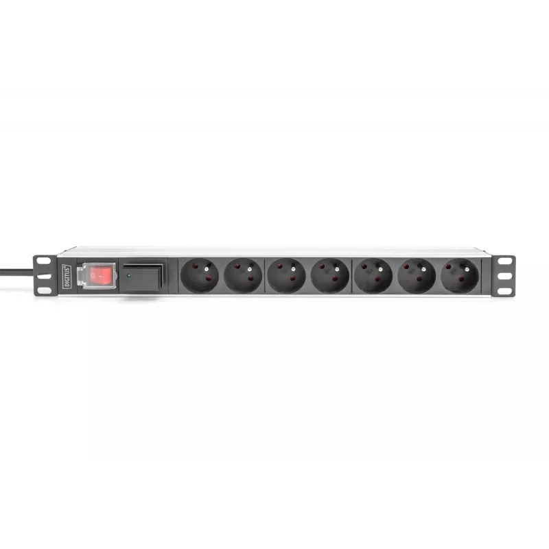 Digitus 19 inch 1U PDO su 7 kištukiniais lizdais CEE 7/5, 2 m kabelis