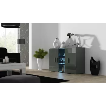 Cama Komoda 120 cm SOHO S7 pilkas/pilkas blizgus
