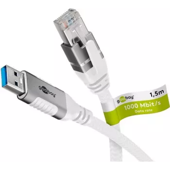Tinklo laidas Goobay 74158 USB A RJ-45 Cat6 1,5 m baltas