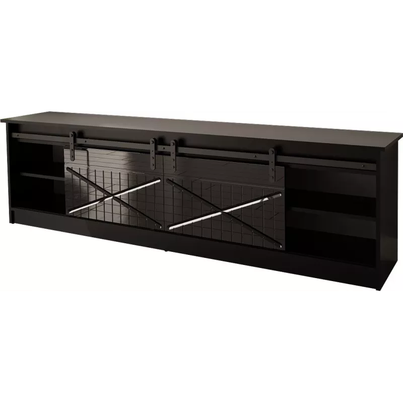 RTV GRANERO 200x56.7x35 juodas/juodas blizgus Spintelė