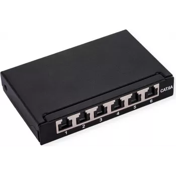 ROLINE Mini-Patchpanel 6xRJ45 Ekranuotas Cat.6A/Kl.EA 0.5HE (26.11.0299)