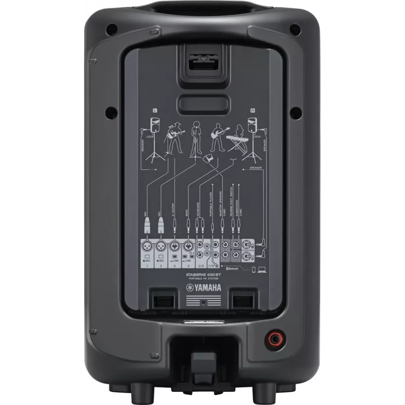 Laisvai pastatoma PA sistema YAMAHA Stagepas 400BT – 400 W, 2 krypčių, 10 kanalų mikšeris, Bluetooth 4.1, juoda