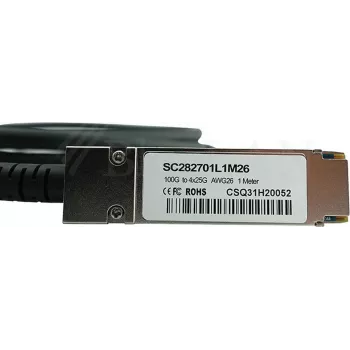 DAC varinis tiesioginio prijungimo kabelis CBO QSFP28 į 4×SFP28 3 m