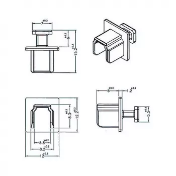 Kištukinių lizdų apsauginiai dangteliai DELOCK 64010, polipropilenas, juodi, 12,2×15,2×12 mm, 10 vnt.