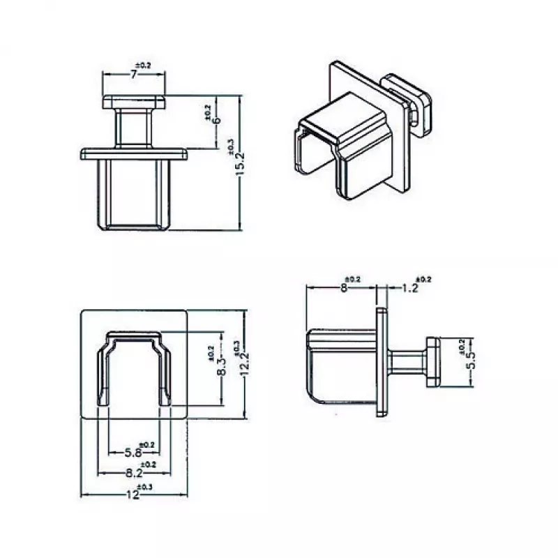 Kištukinių lizdų apsauginiai dangteliai DELOCK 64010, polipropilenas, juodi, 12,2×15,2×12 mm, 10 vnt.
