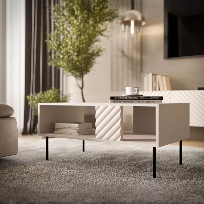 Staliukas Cama LUCCA suolas/stalas 100x55x46 kašmyras, stačiakampis pilkas viršus