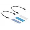 Delock External USB Type-C Combo Enclosure for M.2 NVMe PCIe or SATA SSD - Speichergehäuse - M.2 - M.2 NVMe Card / SATA 10Gb/s - USB 3,2 (Gen 2) (4263