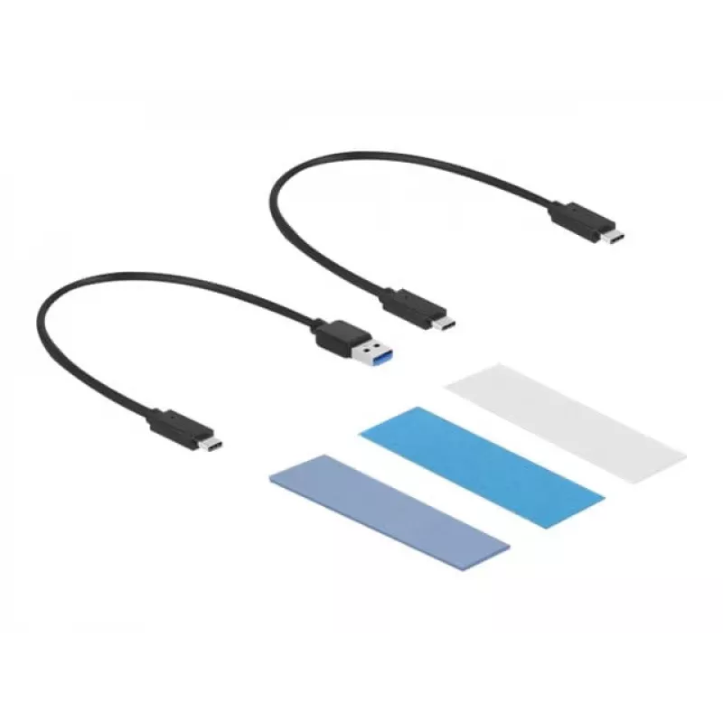 Delock External USB Type-C Combo Enclosure for M.2 NVMe PCIe or SATA SSD - Speichergehäuse - M.2 - M.2 NVMe Card / SATA 10Gb/s - USB 3,2 (Gen 2) (4263