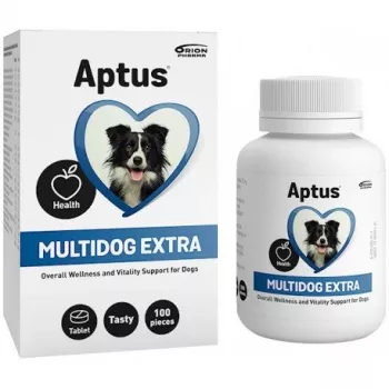 Papildas šunims Aptus Multidog extra – vitaminai ir mineralai suaugusiems šunims, 100 tablečių, 200 g