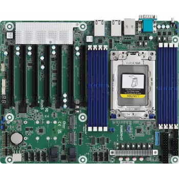 Serverinė pagrindinė plokštė ASRock ROMED8-2T/BCM, AMD EPYC 7003, Socket SP3, ATX, 8× DDR4 DIMM, 3× RJ-45, 10× SATA III, 7× PCIe x16 Gen4