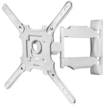 Sieninis TV laikiklis ONKRON M4-W 32–65 col. (81–165 cm), pasukamas ir pakreipiamas, VESA iki 400×400, max 35 kg, baltas