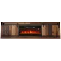 TV spintelė Cama Meble GRANERO su židinio sekcija, 2000×567×350 mm, medžio drožlių plokštė/MDF, stumdomos 2 durys, matinė sena mediena