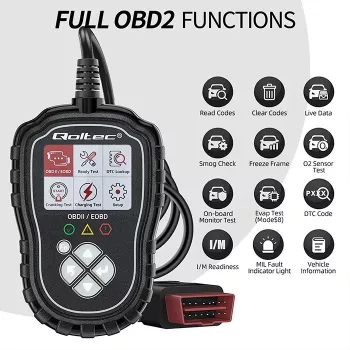 OBDII diagnostikos testeris QOLTEC ProLine 50685 – automobilio OBD-II skaitytuvas 8V/25V sistemoms