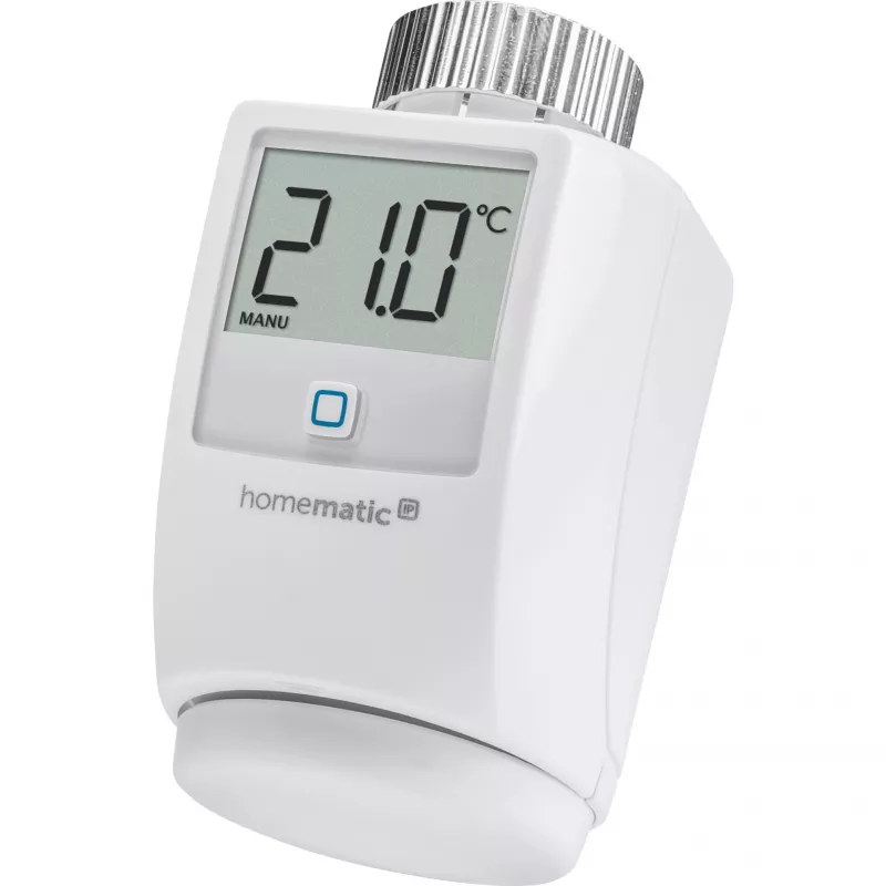 eQ-3 AG Homematic IP HMIP-eTRV termostatinis vožtuvas, RF, 868,3 MHz, baltas, M30 x 1,5, IP20, skaitmeninis