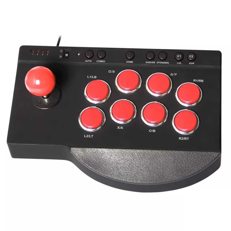 „Subsonic SA5662“ kovos pultelis (fightstick) juodas/raudonas, Bluetooth, USB, PlayStation 4