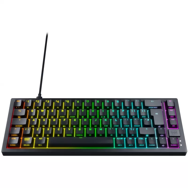CHERRY K5V2 Kompaktiška žaidimų klaviatūra USB QWERTY anglų juoda 67 klavišai RGB LED