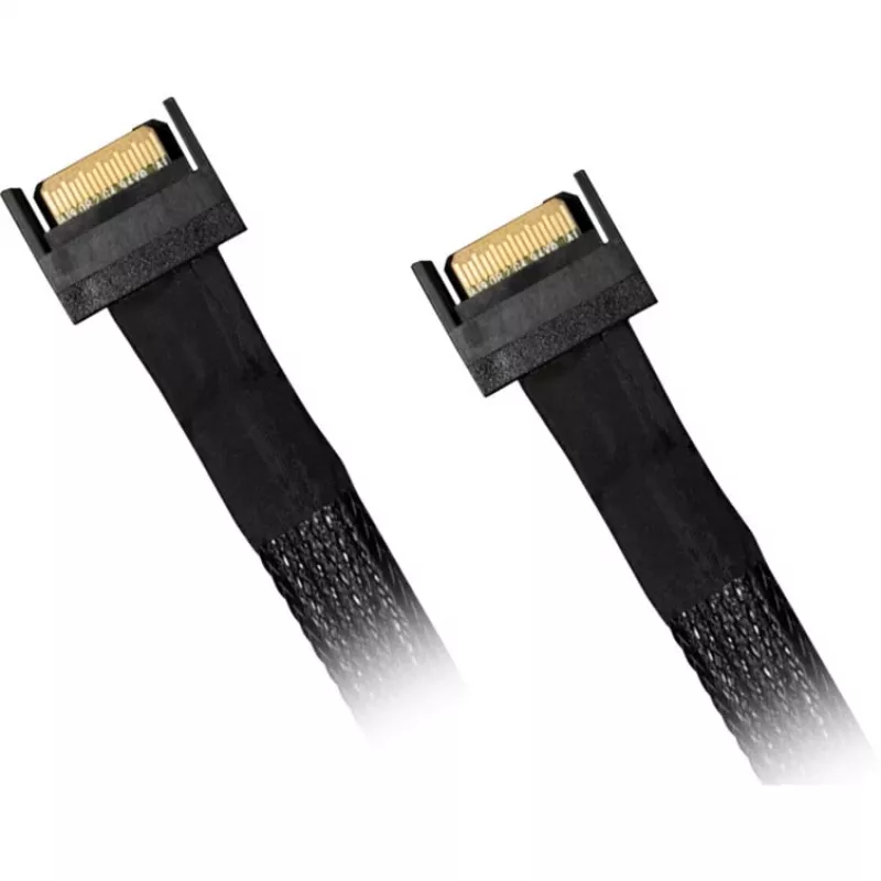 Prievado adapteris ICY BOX MB413L-B – MCIO 8i SFF-TA-1016 į 2× MCIO 4i SFF-TA-1016