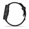 Garmin Forerunner 165 Music – juodas sportinis laikrodis su silikoniniu dirželiu, pilkai šiferio spalvos, 1,2 colio ekranas, 126–203 mm riešo apimtis (010-02863-30)