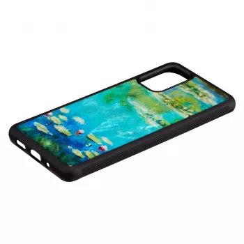 Dėklas iKins Samsung Galaxy S20+ – juodas su vandens lelijų raštu