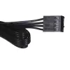 DeepCool FH-04 ventiliatorių šakotuvas — 20 kontaktų ATX į 4× 3 kontaktų Molex, 0,55 m laidas, juodas