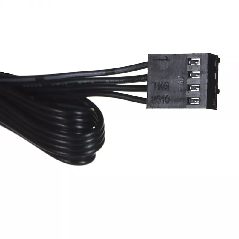 DeepCool FH-04 ventiliatorių šakotuvas — 20 kontaktų ATX į 4× 3 kontaktų Molex, 0,55 m laidas, juodas