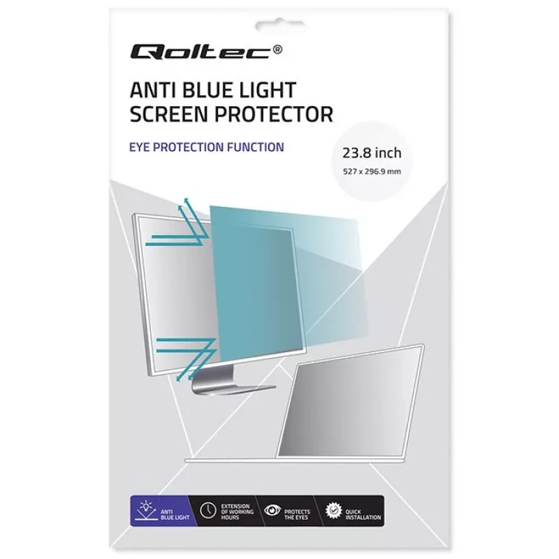 Monitorio ekrano apsauginė plėvelė QOLTEC 51075 23,8 colio, nuo mėlynos šviesos, matinė, neblizganti