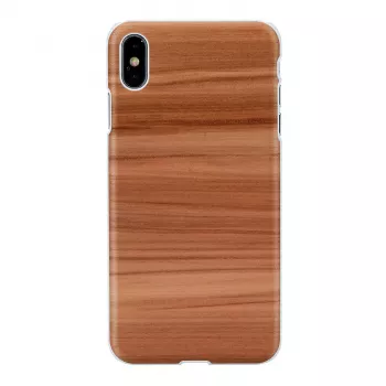 Dėklas iš medžio ir polikarbonato iPhone XS Max — Cappuccino White (man and wood)