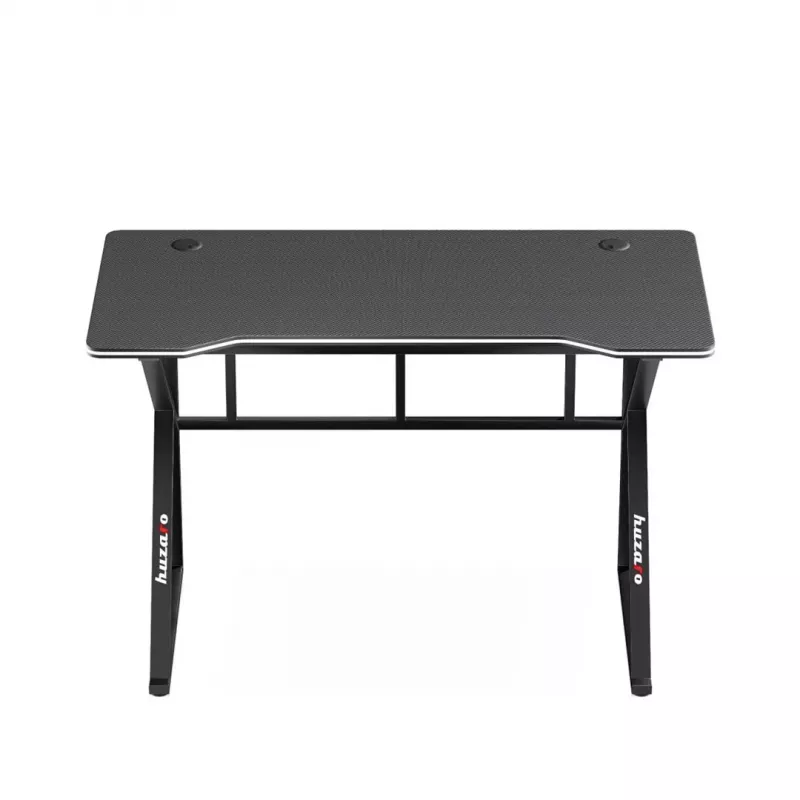 Žaidimų stalas huzaro Hero 1.6 juodas – MDF/anglies stalviršis 1200×600×750 mm, metalinis rėmas