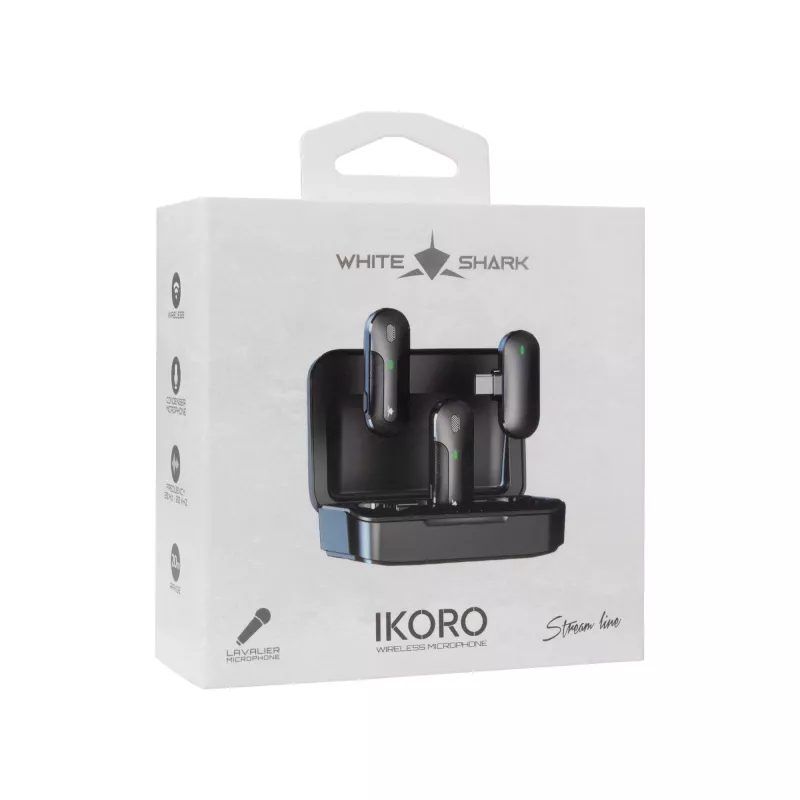 White Shark DSM-05 Ikoro juodai pilkas ergonomiškas dizainas
