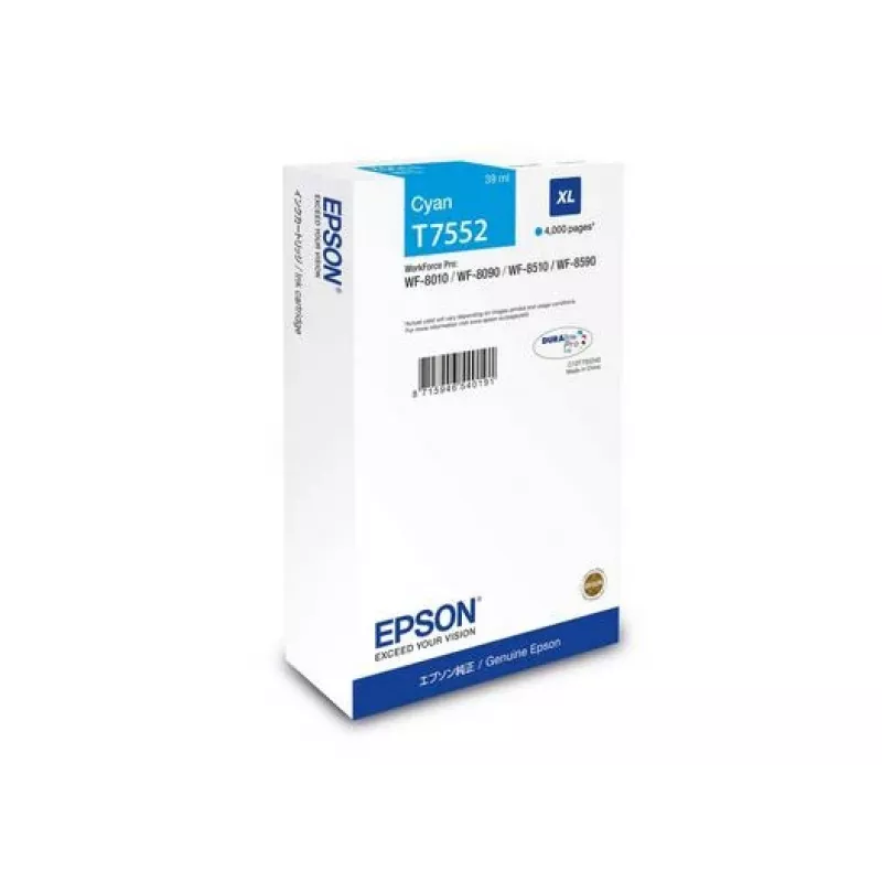 Originalus Epson kasečių rašalas C13T75524N (XL didelės talpos) Cian, skirtas WF-8XXX serijai