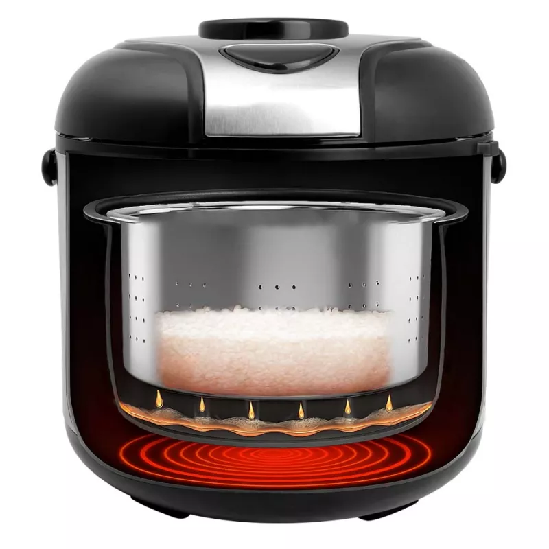 Ryžių virimo aparatas GASTROBACK Rice Control Low Carb & Steam, 3 L, 450 W, juodas/nerūdijantis plienas