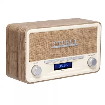 Denver DAB-18LW retro radijas su DAB+, FM ir Bluetooth, baltas
