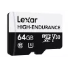 LEXAR microSD High Endurance atminties kortelė 64GB C10 A1 U1 V30 100/35MB/s