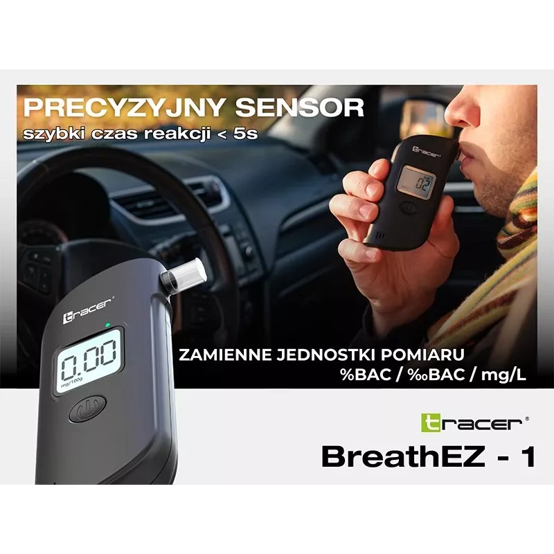 Tracer BreathEZ-1 puslaidininkinis alkotesteris, juodas