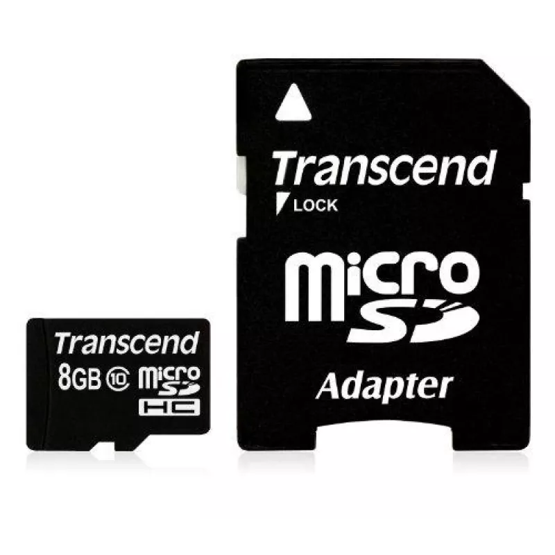 Transcend Premium microSDHC 8 GB atminties kortelė su SD adapteriu