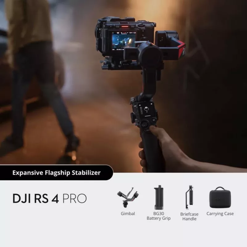 Rankinis kameros stabilizatorius DJI RS 4 Pro juodos anglies pluošto 360° pan