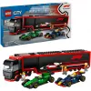LEGO CITY 60445 F1 sunkvežimis su RB20 ir AMR24 F1 automobiliais