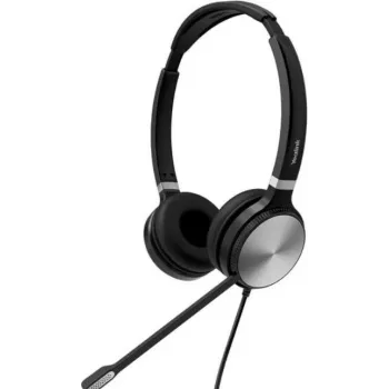Yealink YHS36 E2 Dual 1308231 ausinės – binaural – QD-to-RJ9 – triukšmo slopinimas – HD plačiajuostis – odinės pagalvėlės – Juodos