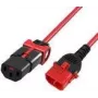 ACT maitinimo laidas C13 IEC Lock+ - C14 IEC Lock dvigubas fiksavimas raudonas 3 m, PC3617