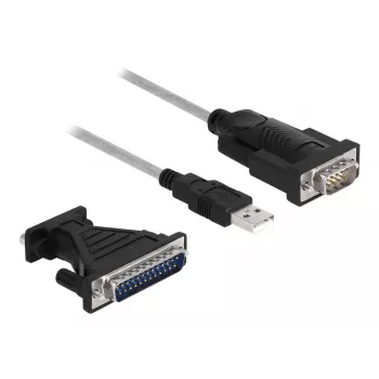 DeLOCK Adapter USB 2.0 Type-A į RS-232 D-Sub 9 + D-Sub 25