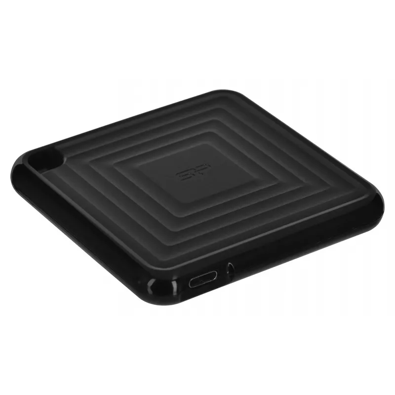 Išorinis SSD diskas Silicon Power 512 GB nešiojamas USB Type-C 3.2 Gen 2 PC60, 540/500 MB/s, 256-bit AES, atsparus smūgiams, juodas