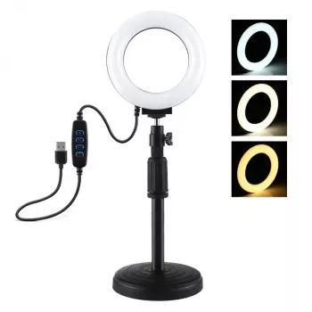 Puluz PU391 LED žiedinė lempa su reguliuojamu pagrindu