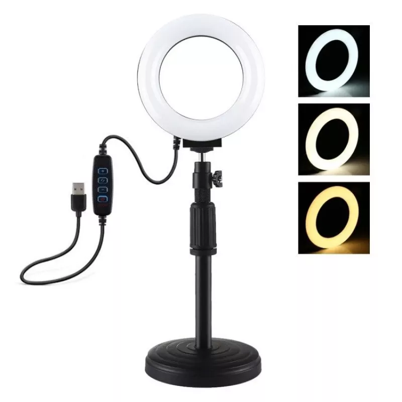 Puluz PU391 LED žiedinė lempa su reguliuojamu pagrindu